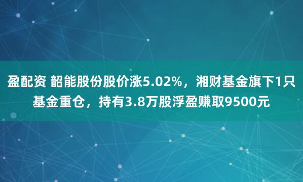 盈配资 韶能股份股价涨5.02%，湘财基金旗下1只基金重仓，持有3.8万股浮盈赚取9500元